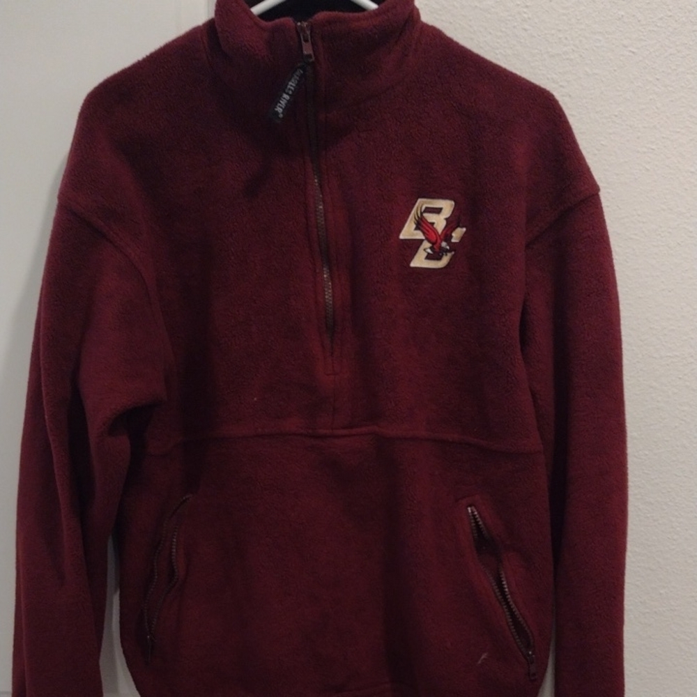 Boston University Charles River Apparel Burgundy Zip-Up Fleece